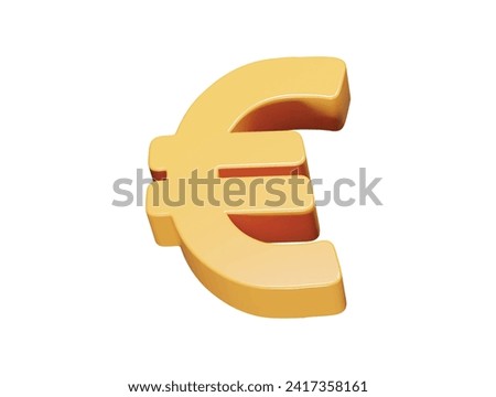  Euro icon 3d render illustration
