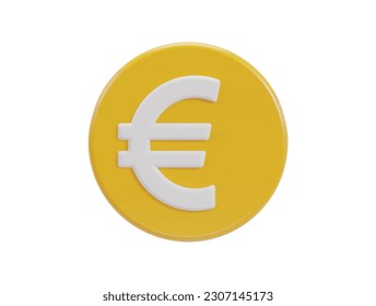 euro icon 3d rendering vector illustration