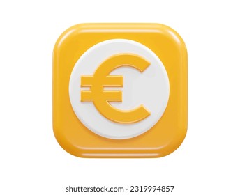 Euro icon 3d rendering vector 