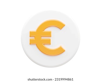 Euro icon 3d rendering vector 