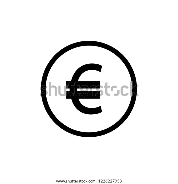 euro icon black circle on white stock vector royalty free 1226227933 shutterstock