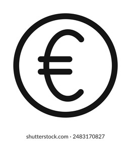 EURO icon Black line art vector