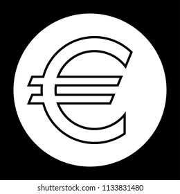 Euro icon black and white vector illustration