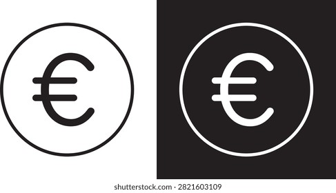 Euro icon clean line vector..
