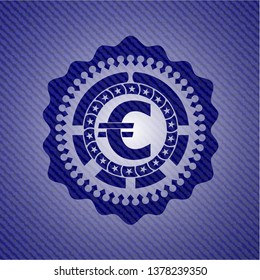 euro icon with denim texture