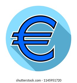 Euro icon flat design vector illustration