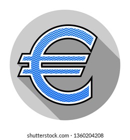 Euro icon flat design vector illustration