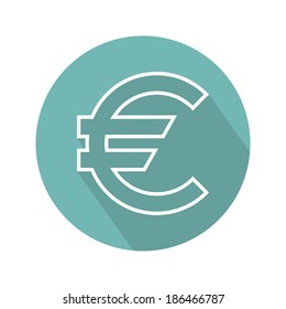 Euro icon. Flat design. Vector illustration