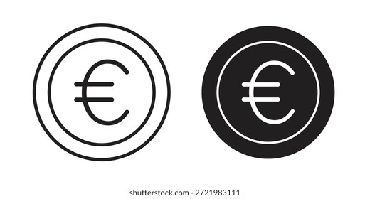 Icono de euro icono plano simple. Versión Liner - Vector de stock.