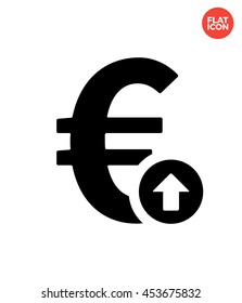 Euro up Icon Flat Style Isolated Vector Illustration