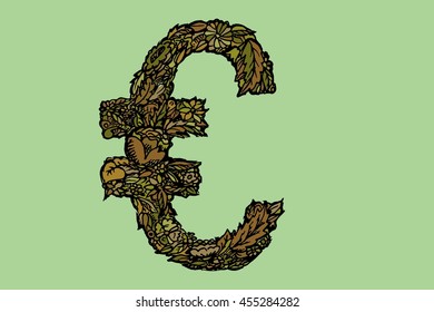Euro icon. Hand drawn vector stock illustration.