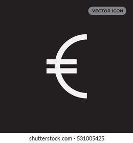 Euro icon illustration isolated vector sign symbol on black background
