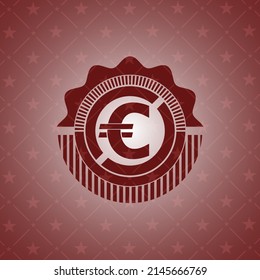 icono del euro en la placa interior con fondo rojo. 