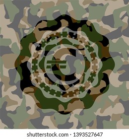 euro icon inside camo texture