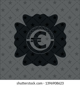 euro icon inside dark emblem