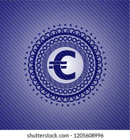 euro icon inside jean background