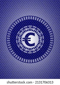 icono del euro en el fondo del jean. 