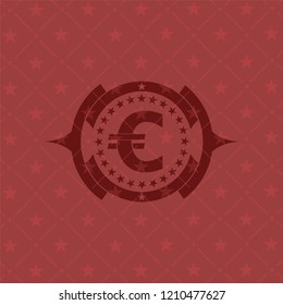 euro icon inside red icon or emblem
