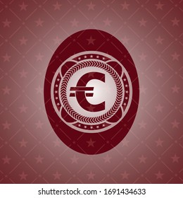 Euro-Symbol in rotem Symbol oder Emblem