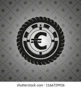 euro icon inside retro style black emblem