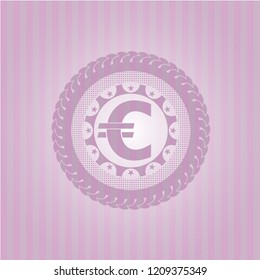 euro icon inside retro style pink emblem