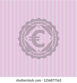 euro icon inside retro style pink emblem