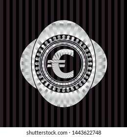 euro icon inside silver emblem