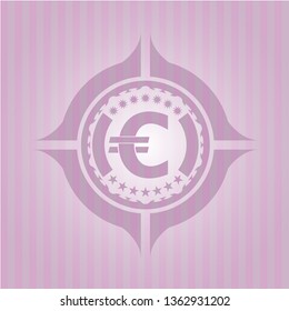 euro icon inside vintage pink emblem