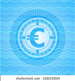 euro icon inside water badge.