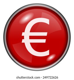 Euro icon. Internet button on white background. 