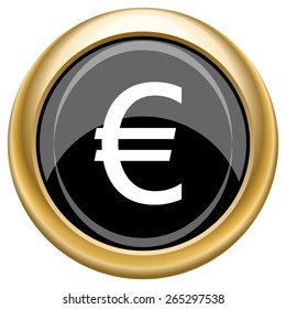 Euro icon. Internet button on white  background. EPS10 Vector. 