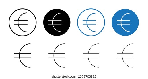 Euro Icon Isolated flat vector in outline