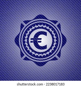 euro icon with jean texture. 