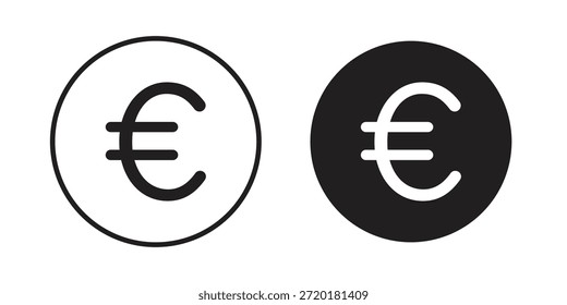 Icono del euro en diseño de línea. Sencillo Vector de iconos