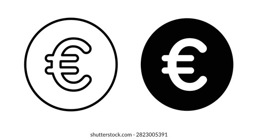 Euro icon line graphics series. EPS10