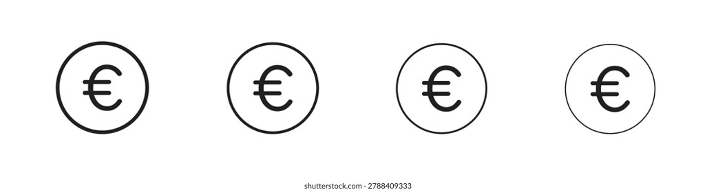 Euro icon, linear icon with editable stroke
