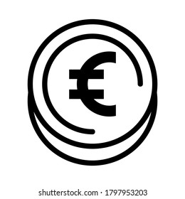 icono del euro o logotipo símbolo de señas aislado ilustración vectorial de alta calidad iconos vectoriales de estilo negro
