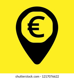 euro icon and map pin