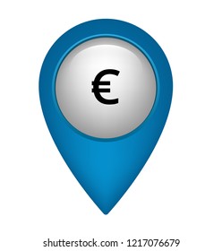 euro icon and map pin