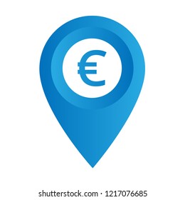 euro icon and map pin