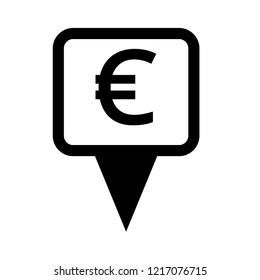 euro icon and map pin