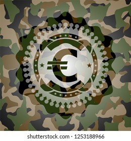 euro icon on camo pattern