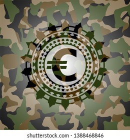 euro icon on camo texture