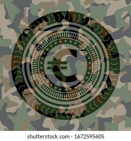 euro icon on camo texture