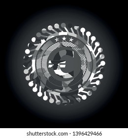 euro icon on grey camo texture
