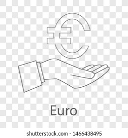 Euro icon on transparency background. Vector illustration.
