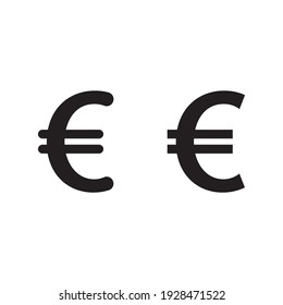 Euro icon on white background