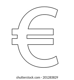 Euro icon on white background.