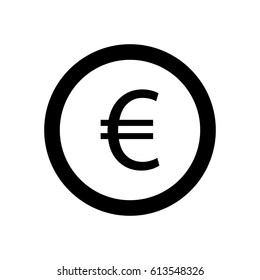 euro icon on the white background