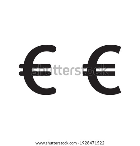 Euro icon on white background